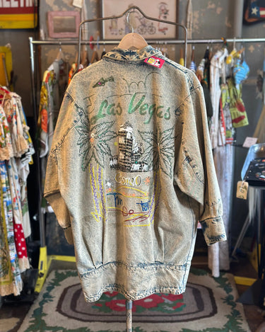 Handpainted Las Vegas Jean Jacket Grand Leaners