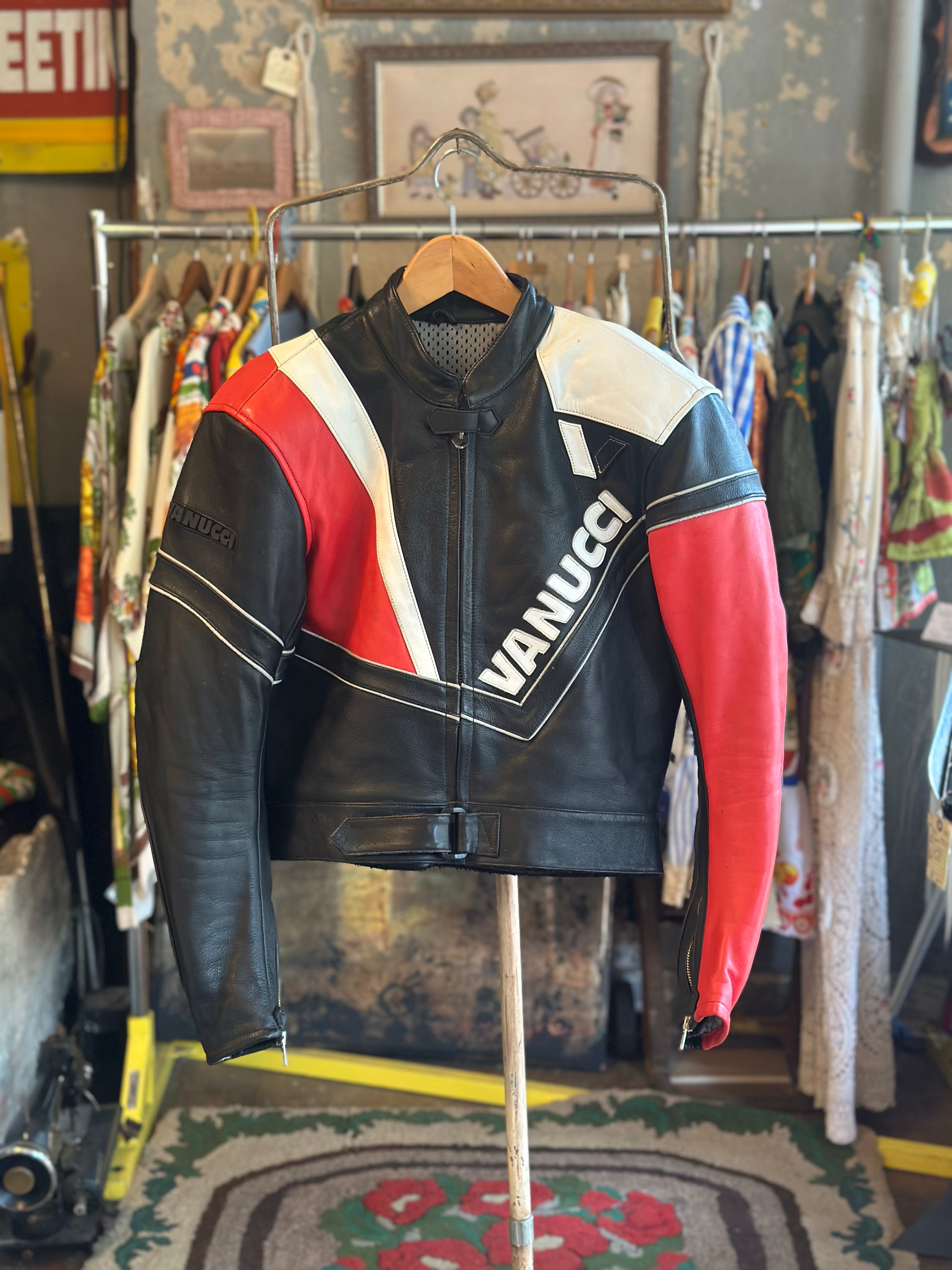 Vanucci German Leather Motorcycle Jacket Grand Leaners