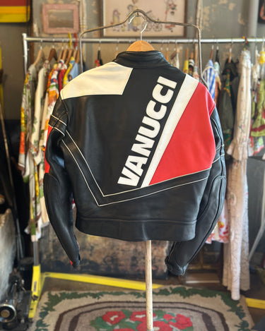 Vanucci German Leather Motorcycle Jacket Grand Leaners