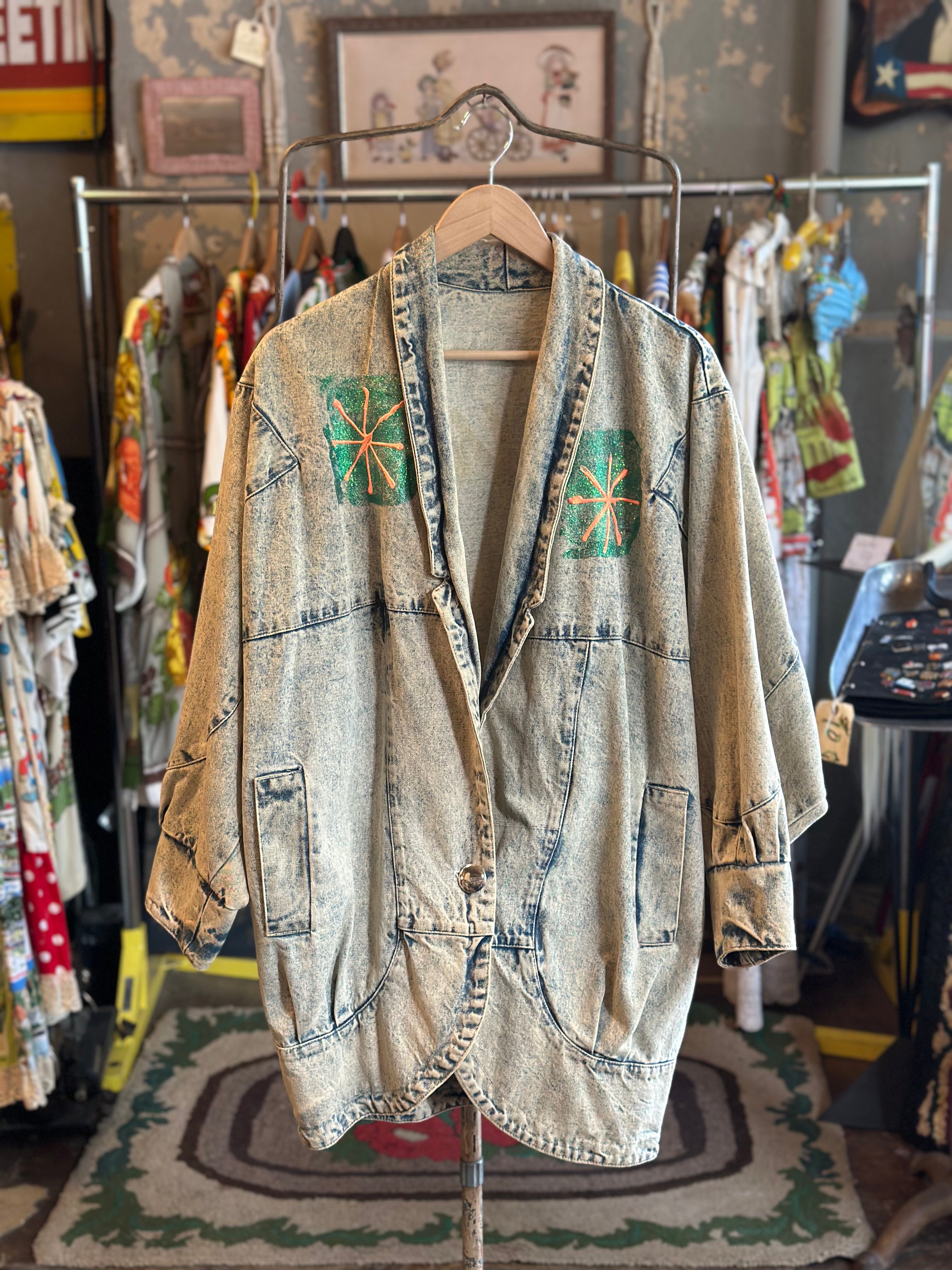 Handpainted Las Vegas Jean Jacket Grand Leaners