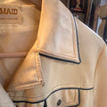 Mod-Maid Vintage Mod Pleather Western Jacket, Cream, Large Grand Leaners