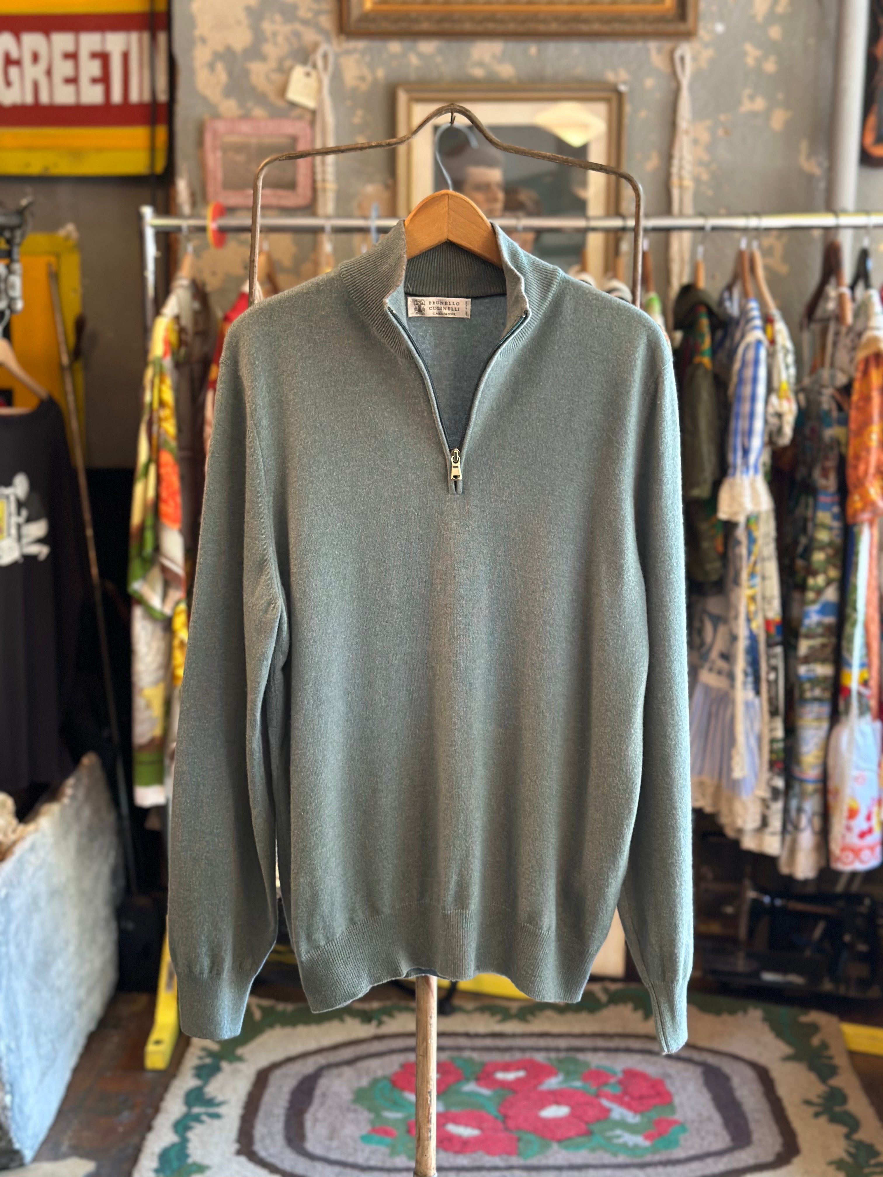Brunello Cucinelli Quarter Zip Sweater Grand Leaners