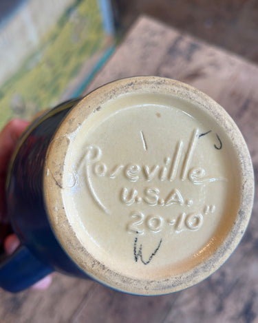 Perfect Patina Roseville Vase Grand Leaners