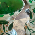 Pair of Bohemian Cut Glass Vases Grand Leaners