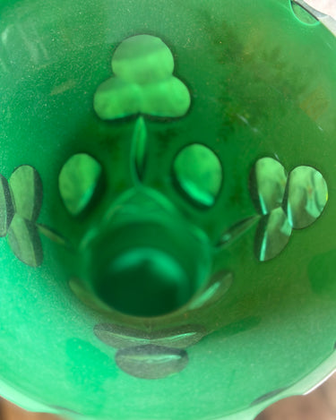 Inner vase green design with clover print