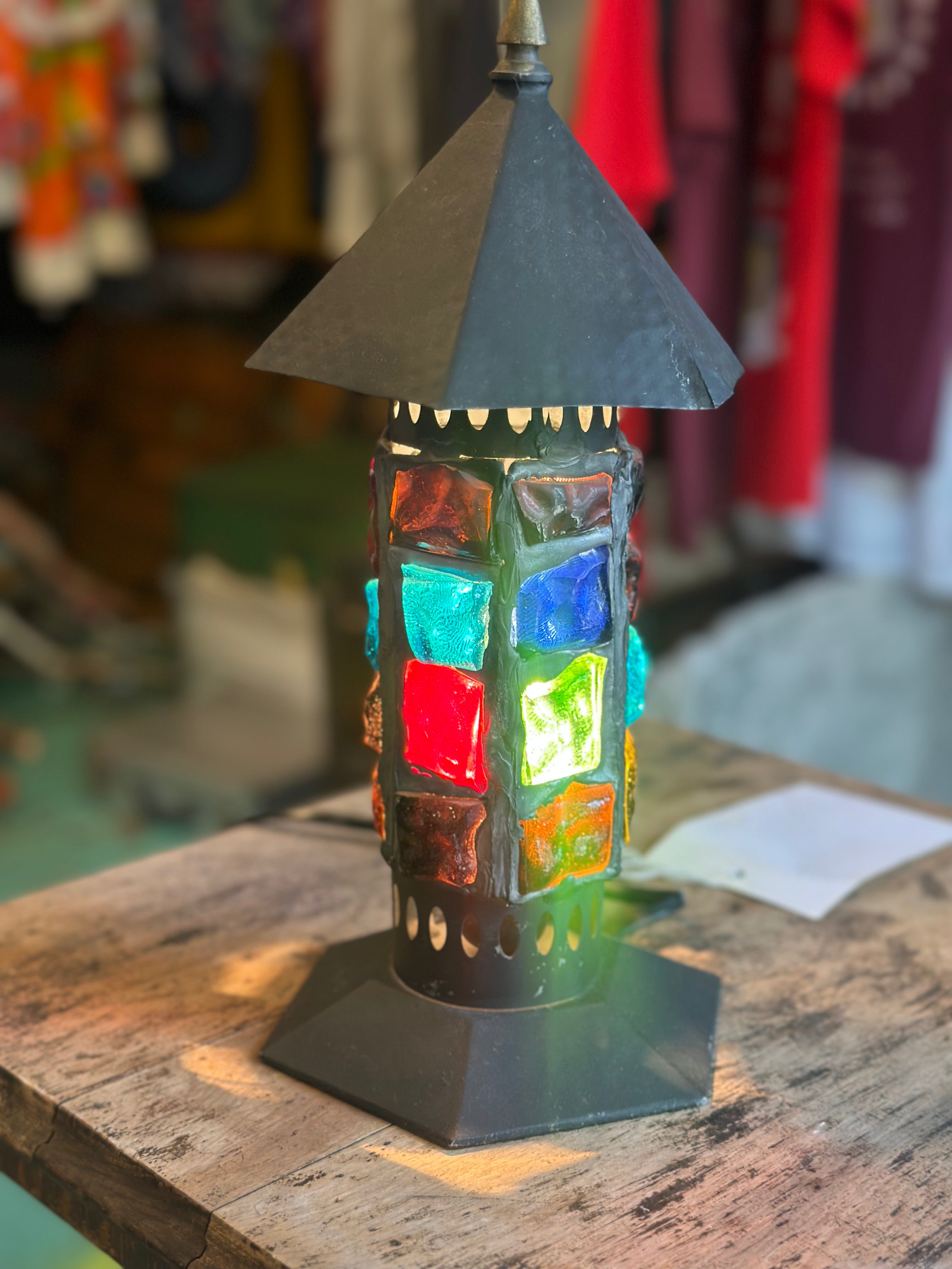 Mcm Chunk Glass Designer Lamp Grand Leaners