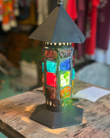 Mcm Chunk Glass Designer Lamp Grand Leaners