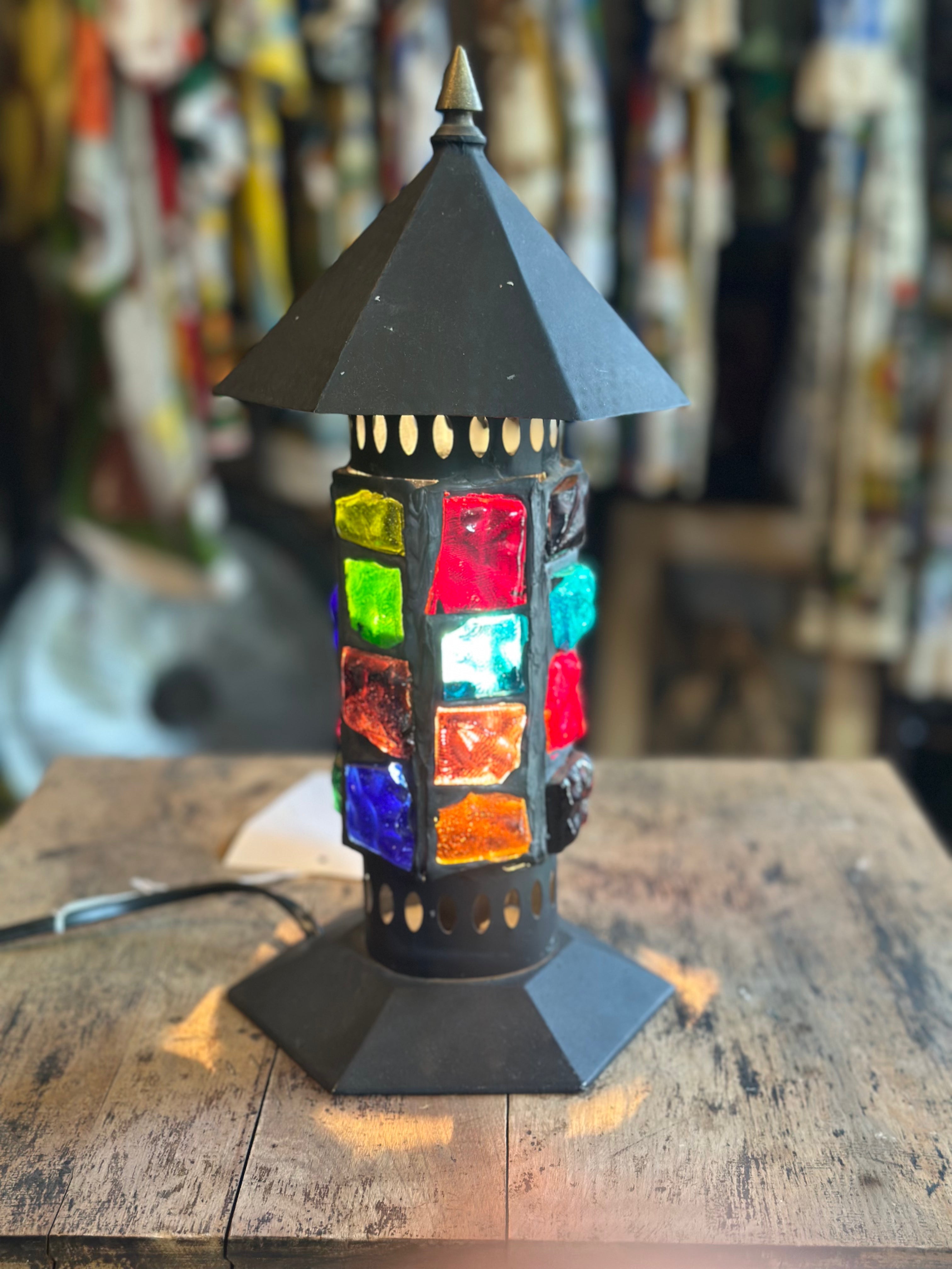 Mcm Chunk Glass Designer Lamp Grand Leaners